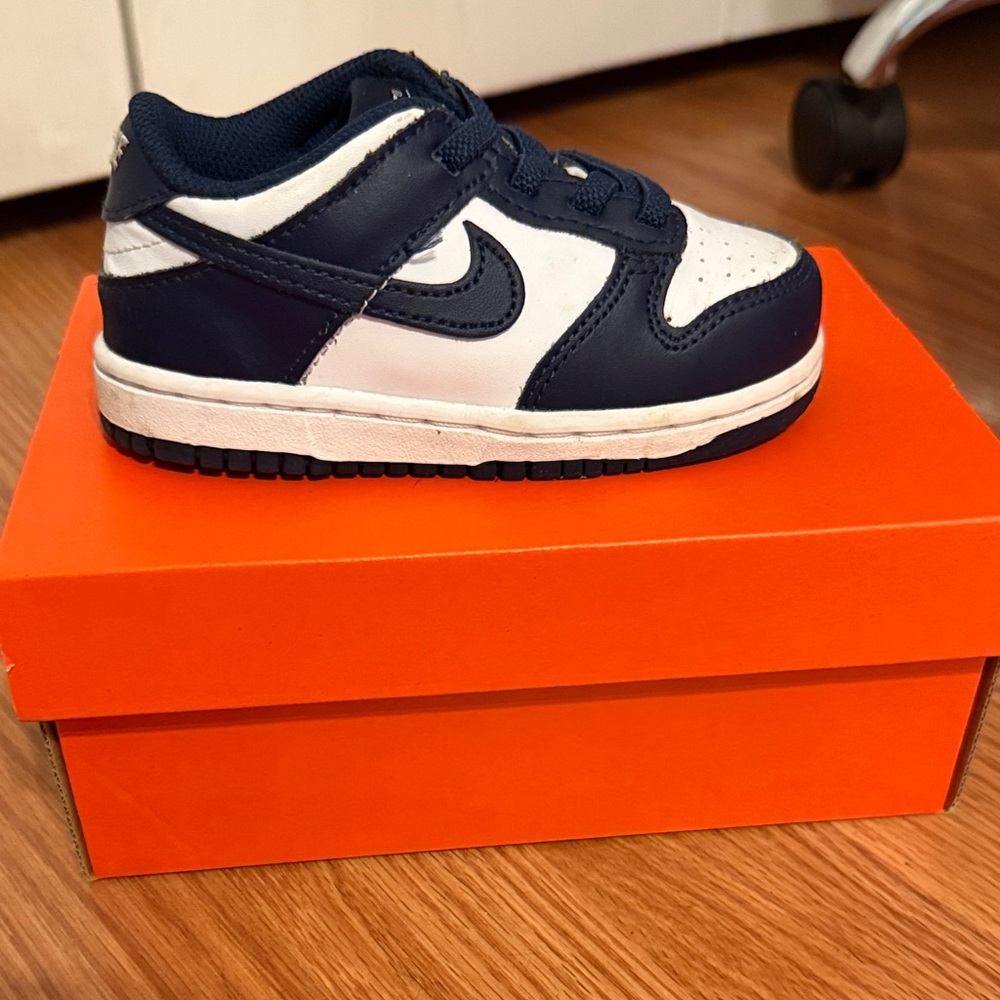 Size 8C Nike Dunk Navy and White
